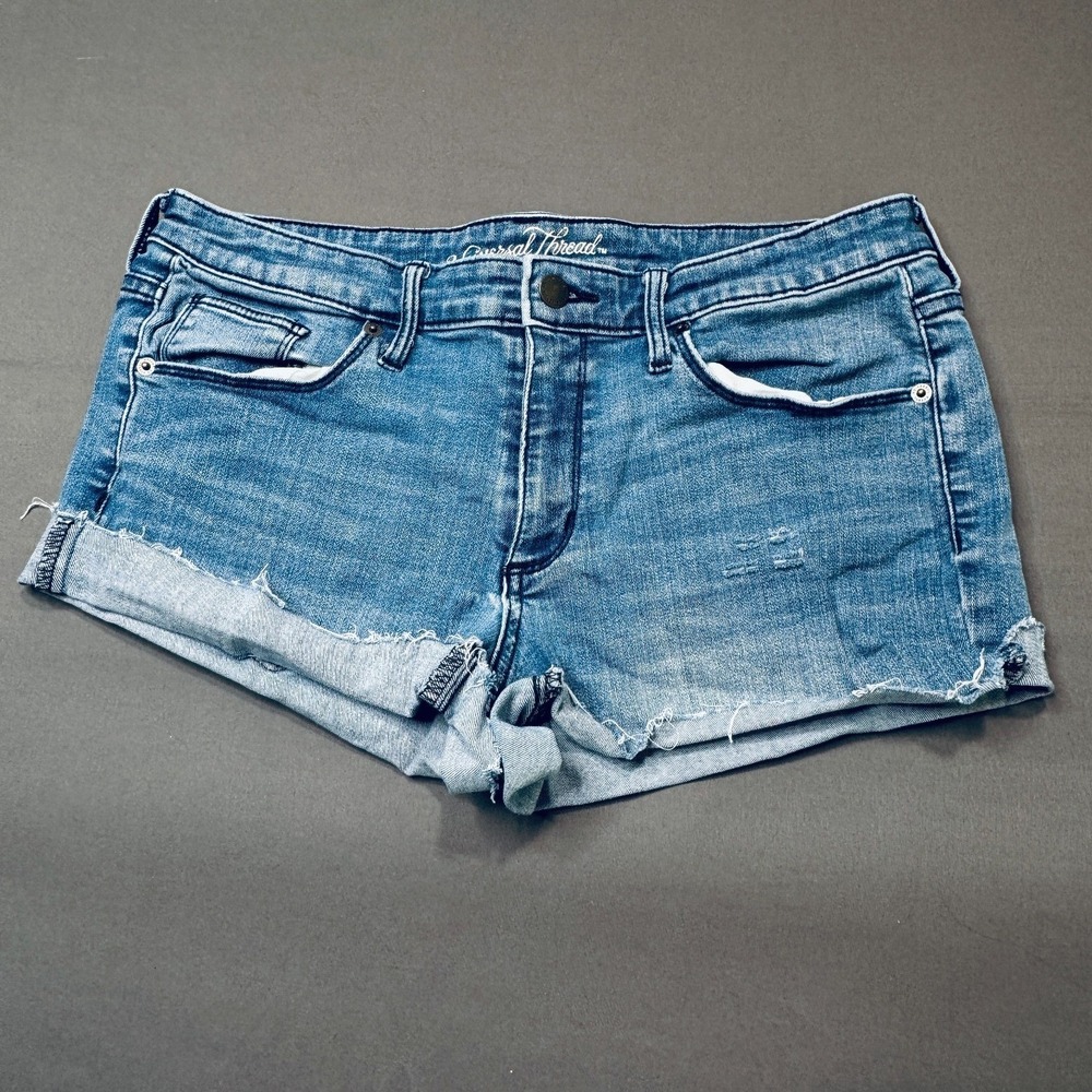 Universal Thread Women's Blue Distressed Denim Jean Shorts